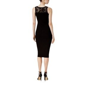 MICHAEL KORS Lace-Back Bodycon Dress Black-Size Medium
